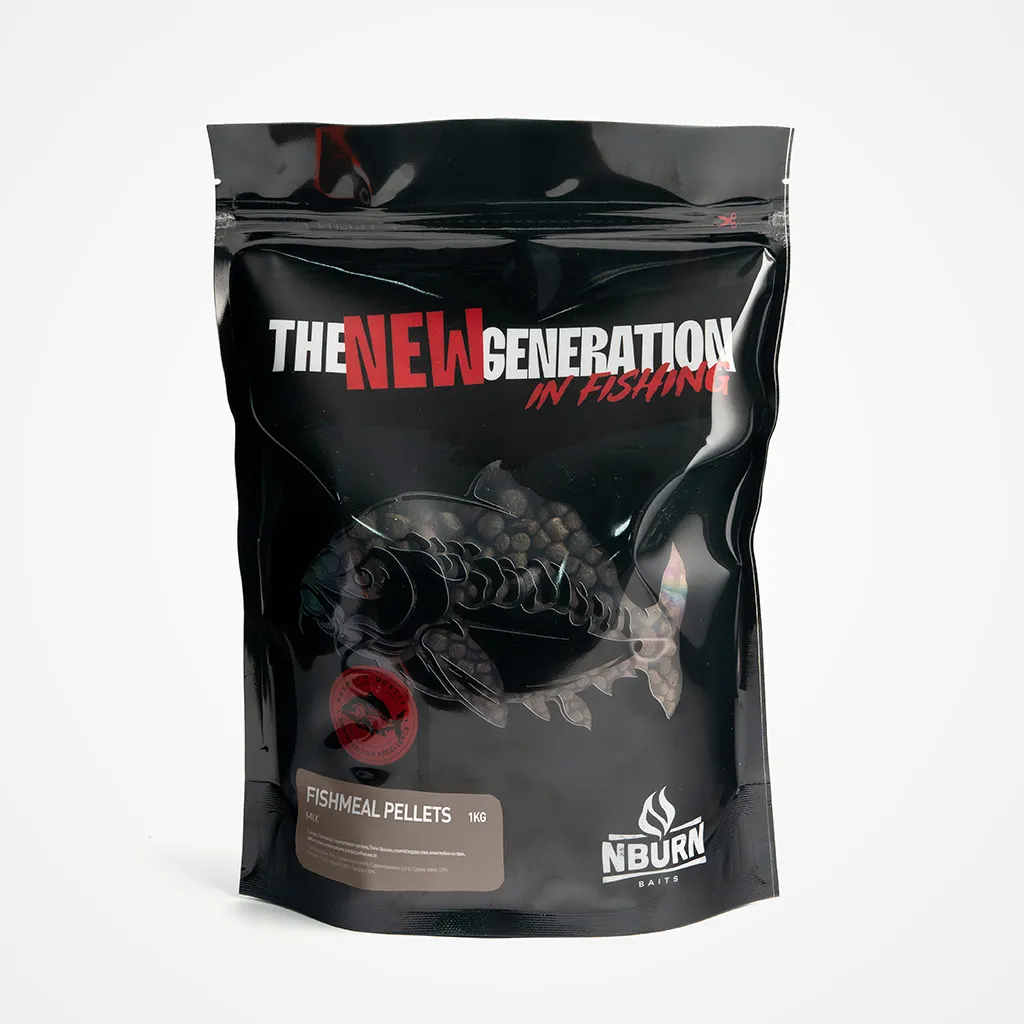01 Рибни пелети FISH MEAL PELLETS 9MM 1KG – N-Burn Baits - Image 1